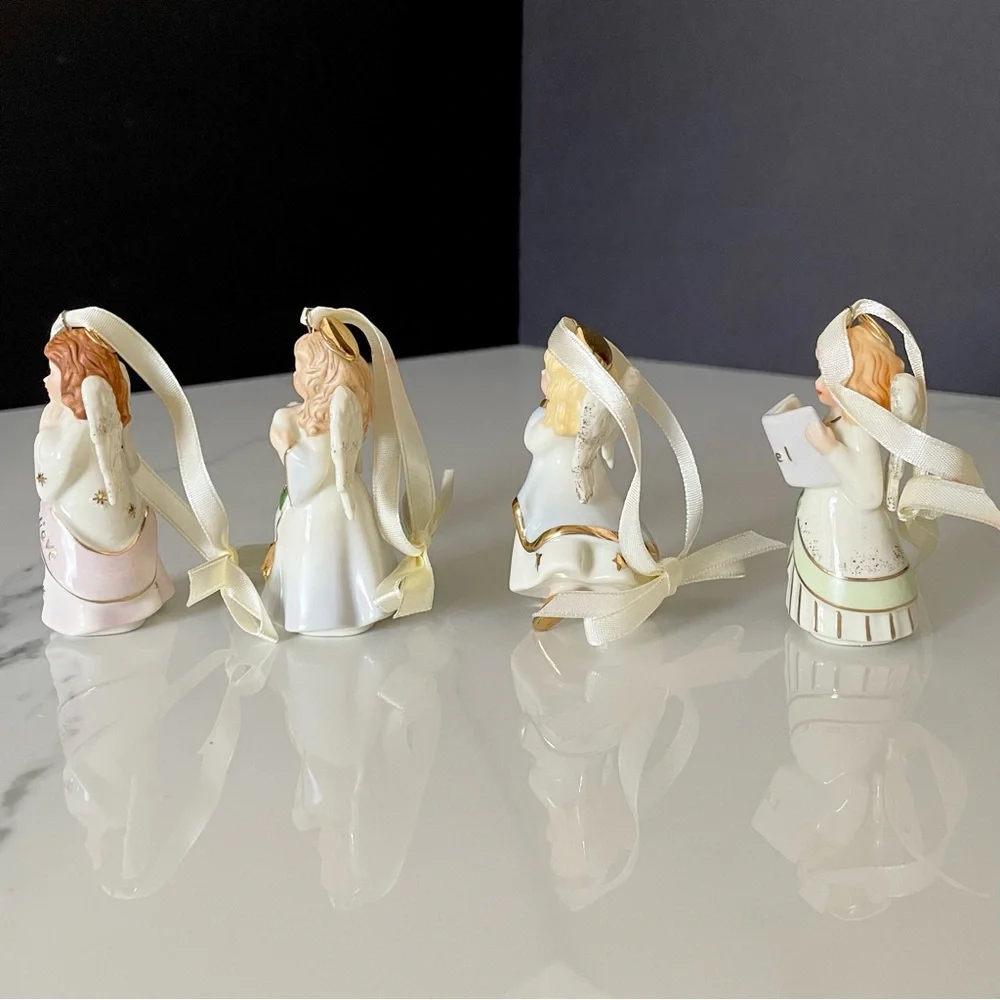SET of 4 Mini Angel Ornaments by Lenox